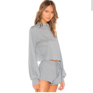 Beach riot silver metallic lounge set